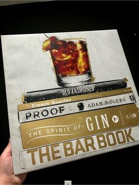Gold & White 'The Bar Book' Stacked Cocktail Art Print